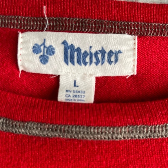 Meister Cabincore Contrast Stitch Embroidered Wool Blend Kiss Me Ski Sweater - Picture 12 of 13